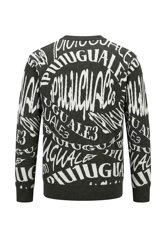 113 GOLF JACQUARD KNIT CREW MELTING LETTER
