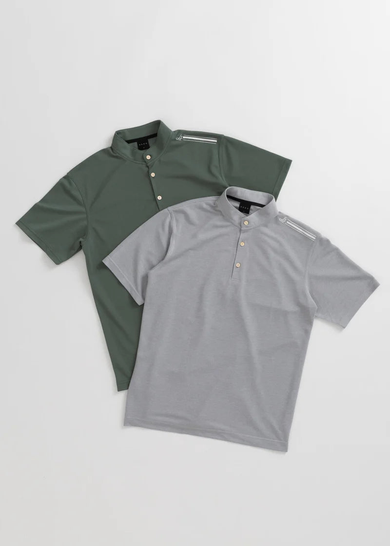 STAND COLLOR &THREE-LINE H EMBROIDERY POLO