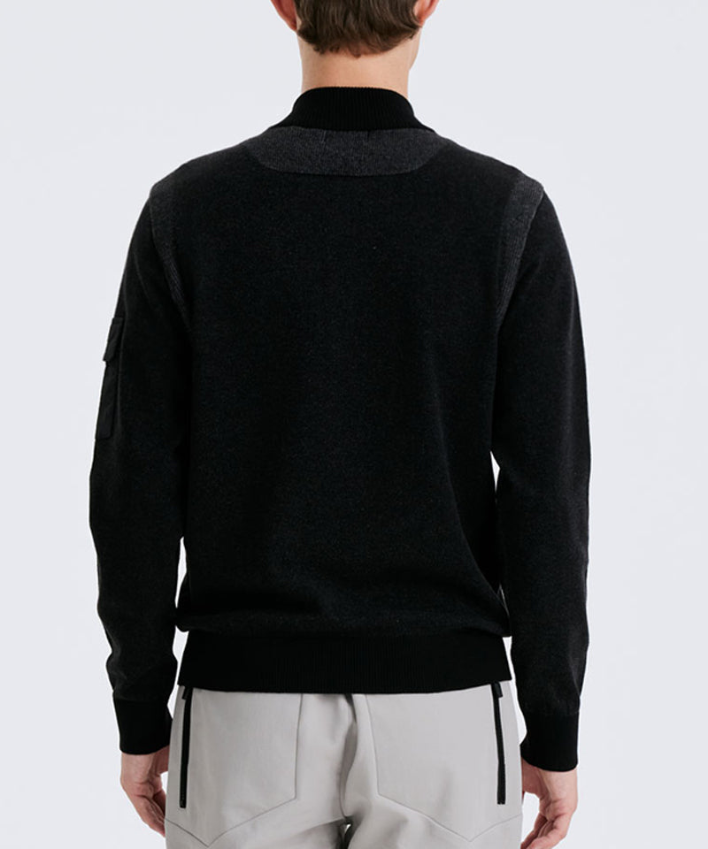 Men's Two Tone Half Zip-Up Pullover