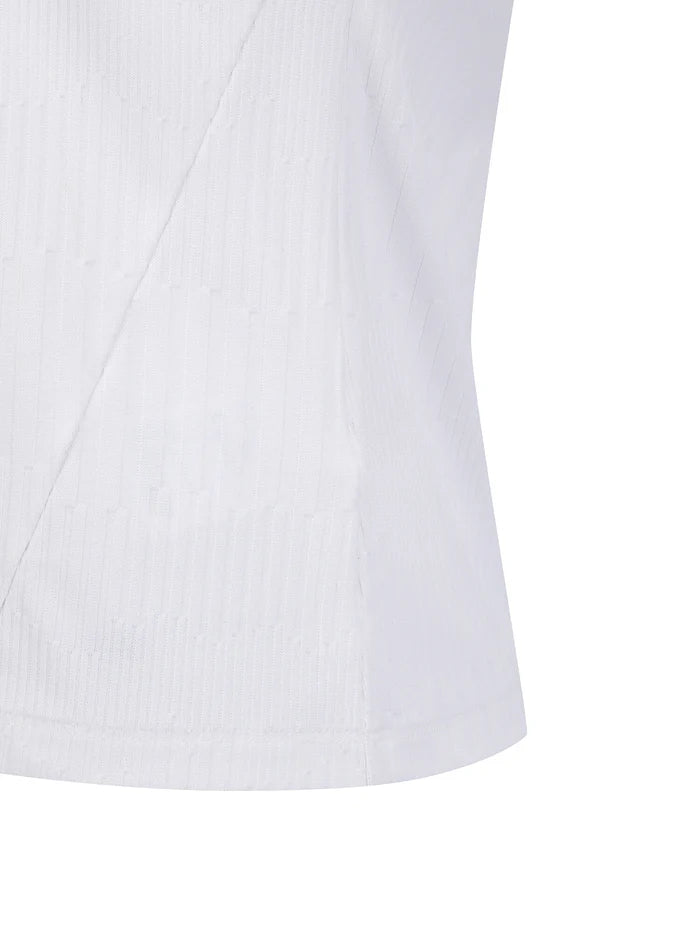 WOMEN SOLID BACK ZIP LONG T-SHIRT