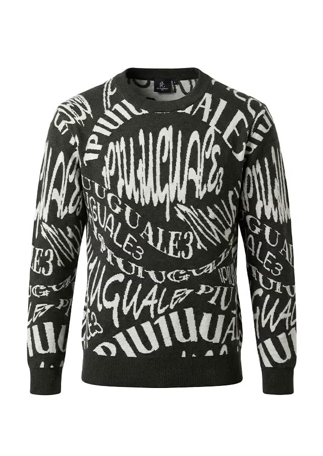 113 GOLF JACQUARD KNIT CREW MELTING LETTER