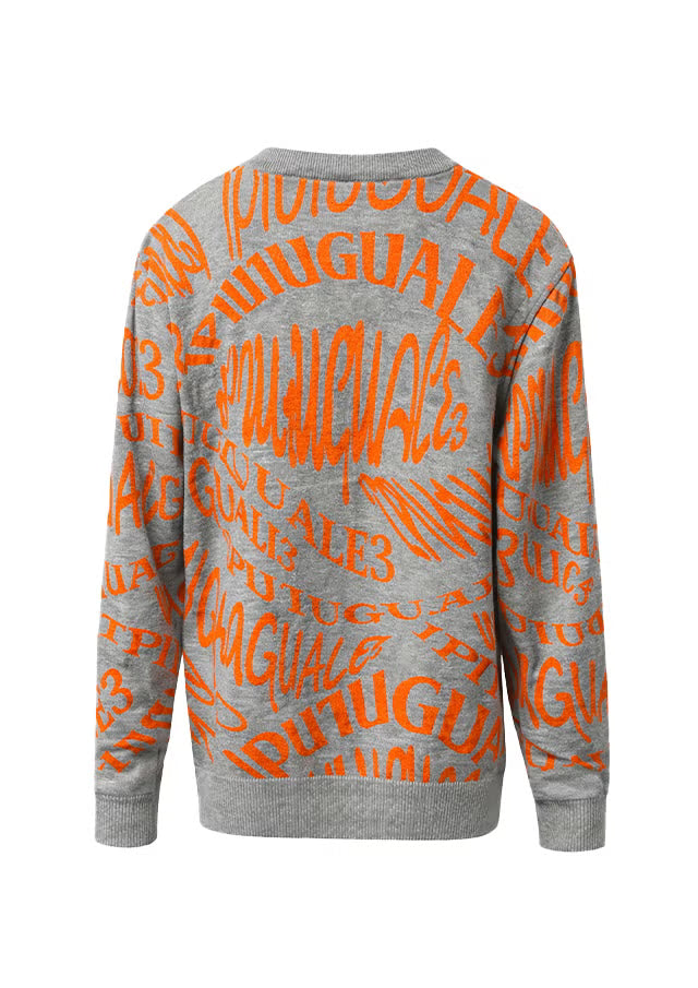 113 GOLF JACQUARD KNIT CREW MELTING LETTER