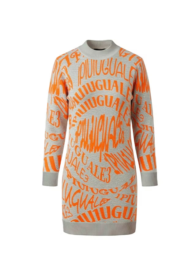 LADIES' 113 GOLF JACQUARD KNIT ONE-PIECE MELTING LETTER