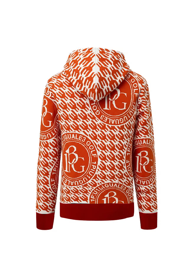LADIES' 113 GOLF JACQUARD KNIT HOODIE BIRD IN CAGE