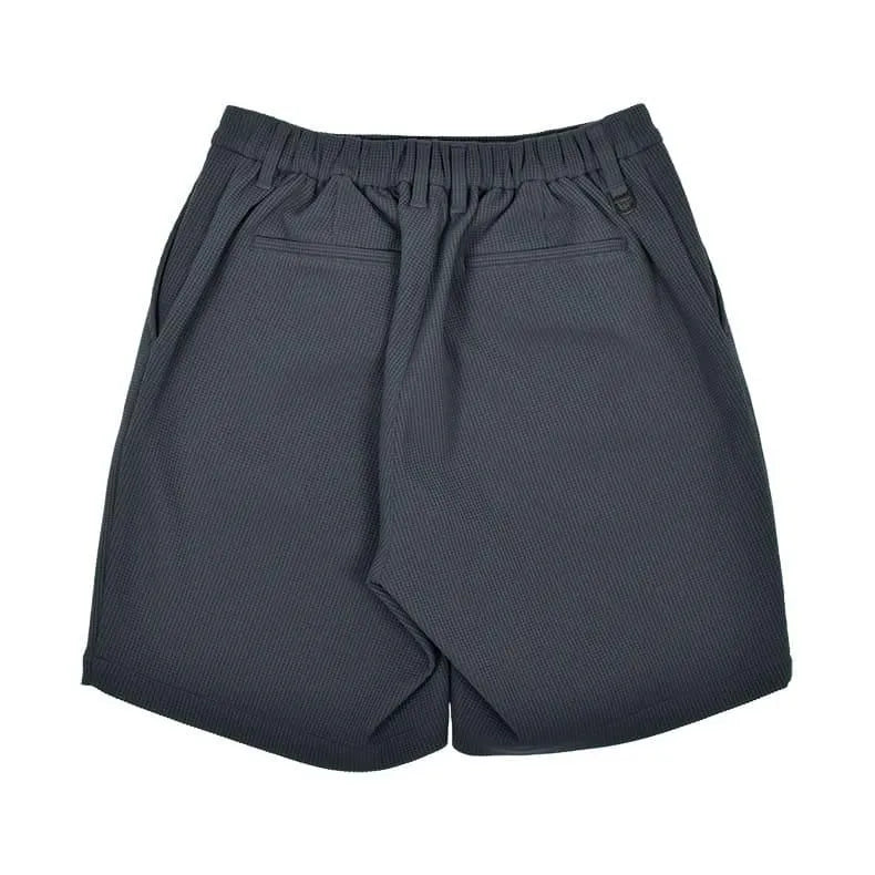 メンズ シリコンタグワッフルショートパンツ (リラックス フィット)