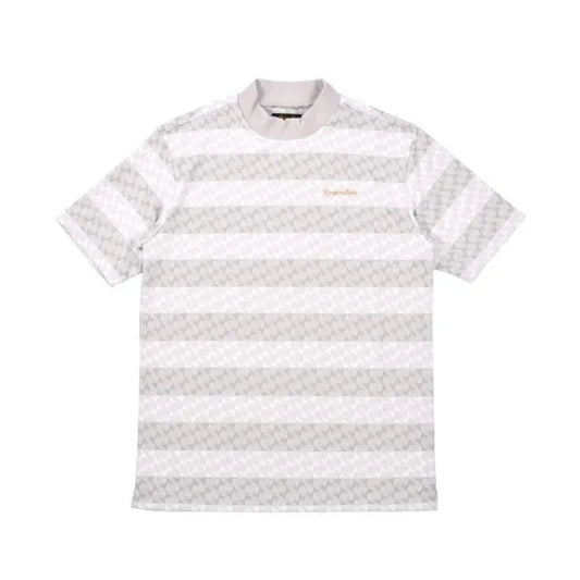 メンズ GMストライプジャガードモックネック