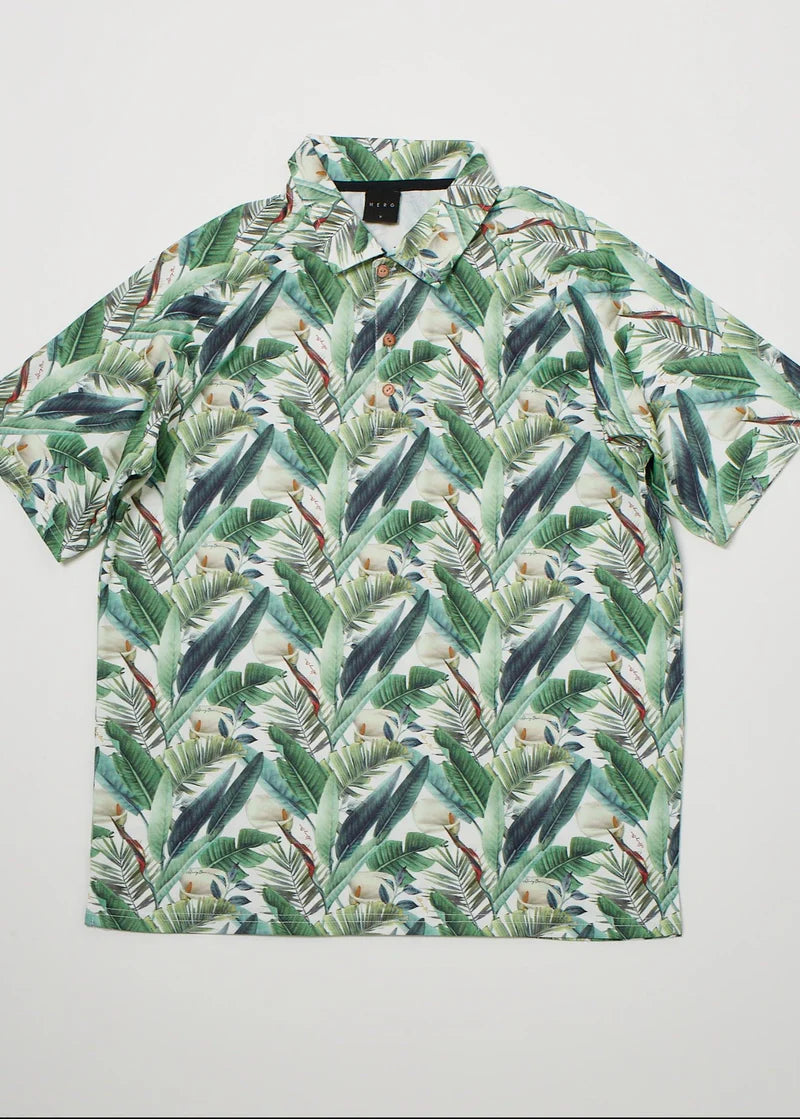 PRINT RESORT RAGLAN POLO/プリントリゾートラグランポロ