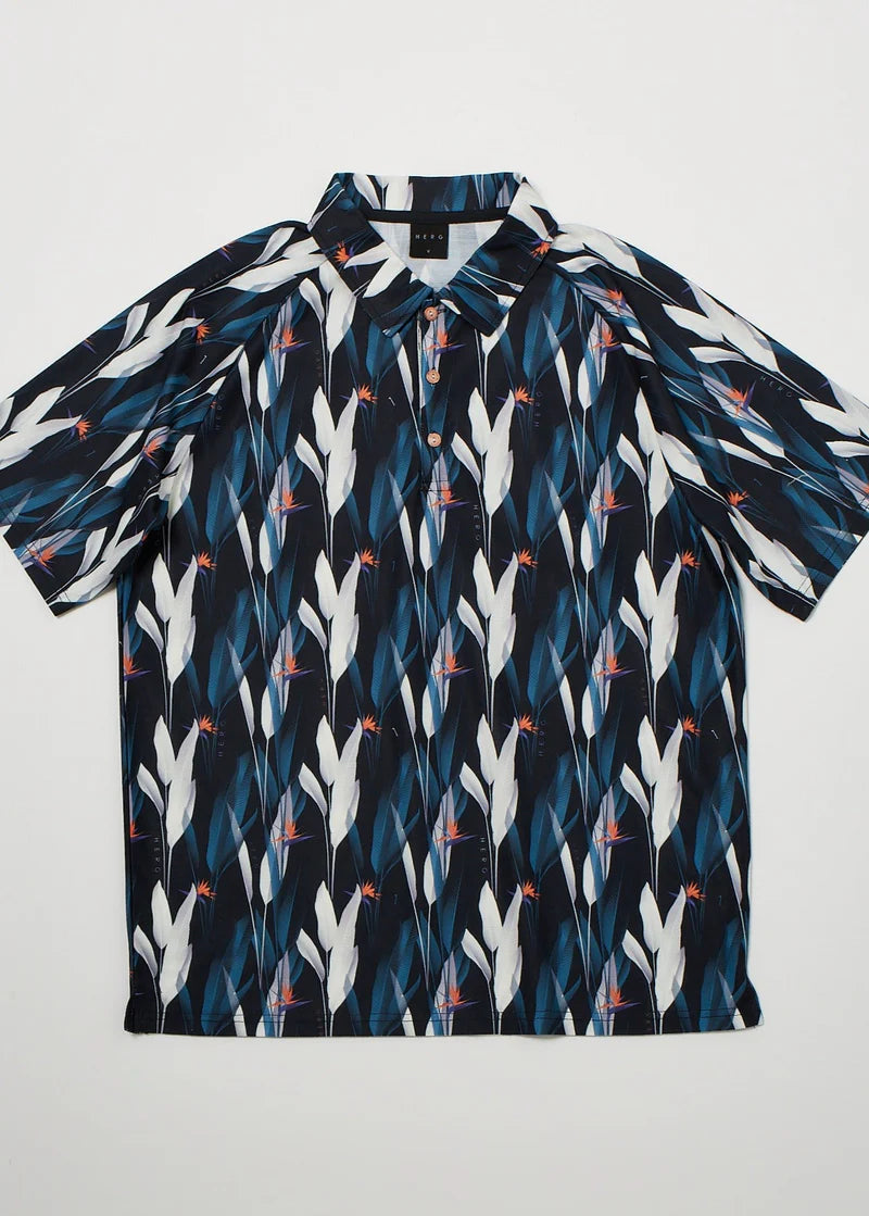 PRINT RESORT RAGLAN POLO/プリントリゾートラグランポロ