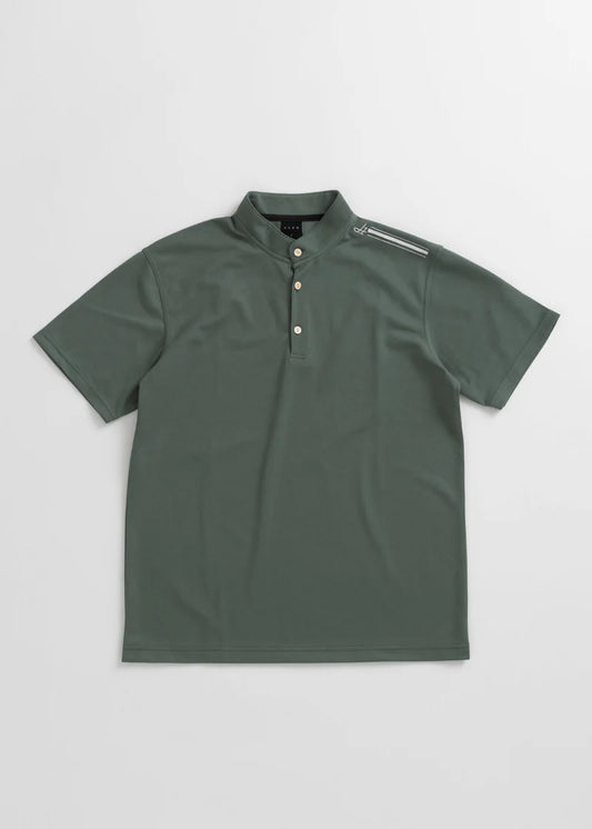STAND COLLOR ＆THREE-LINE H EMBROIDERY POLO