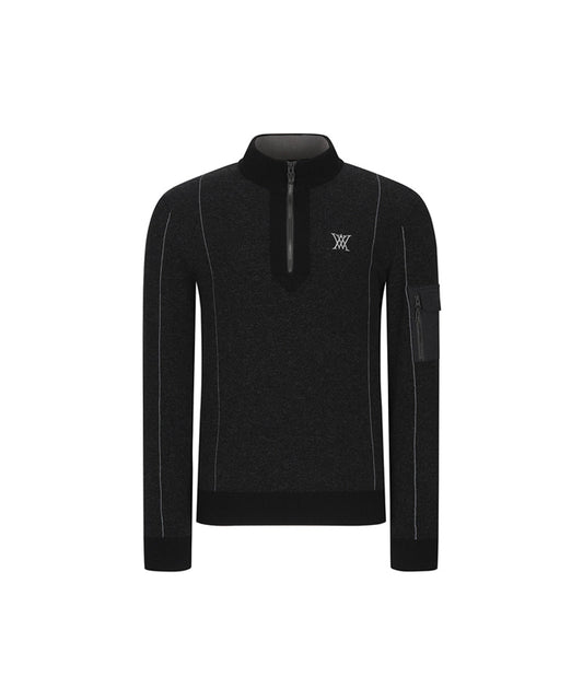 Men's Two Tone Half Zip-Up Pullover