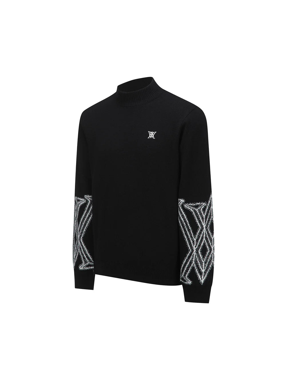 ANEWGOLF MEN WI FUZZY LOGO POINT SWEATER