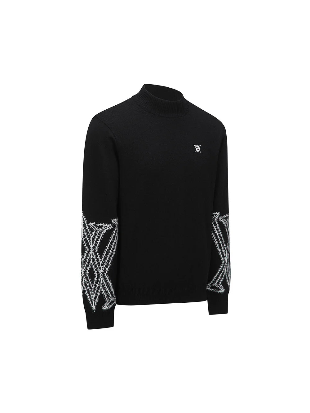 ANEWGOLF MEN WI FUZZY LOGO POINT SWEATER