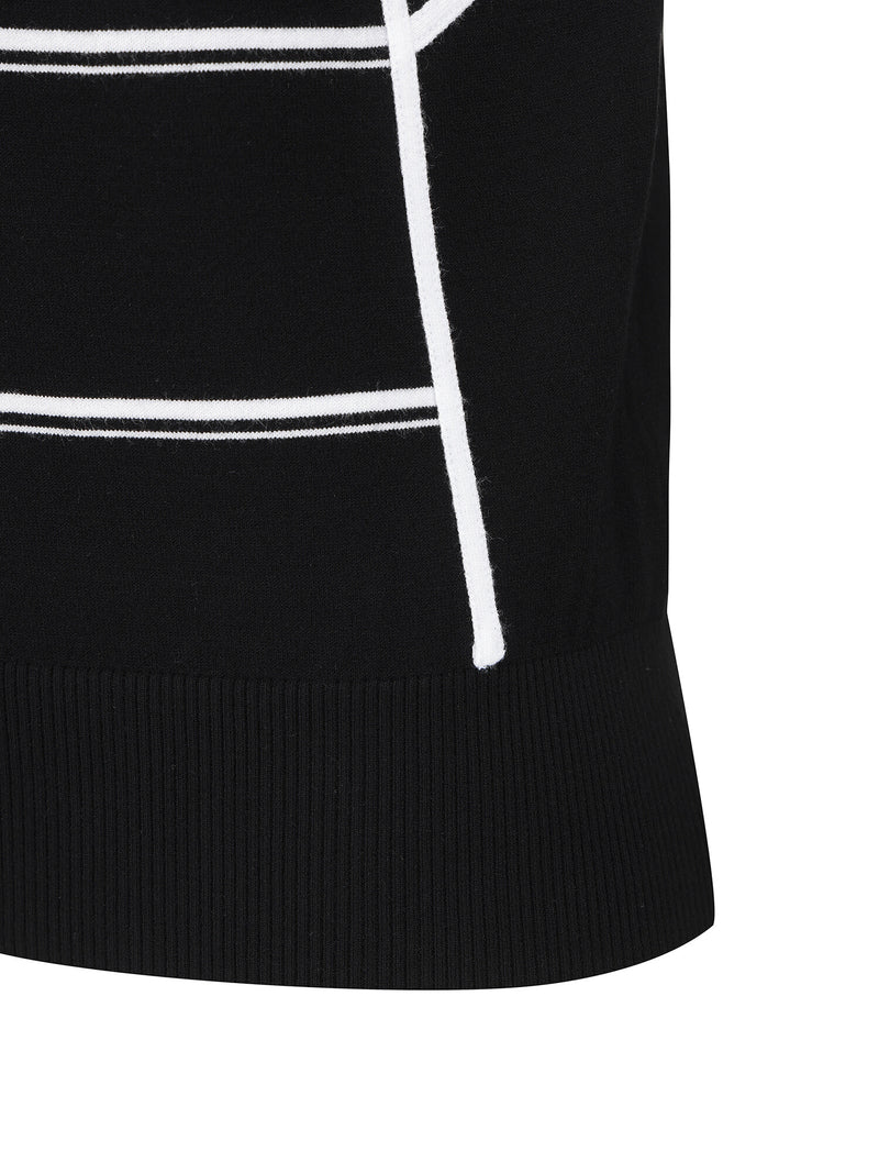 WOMEN STRIPE ROUND SWEATER