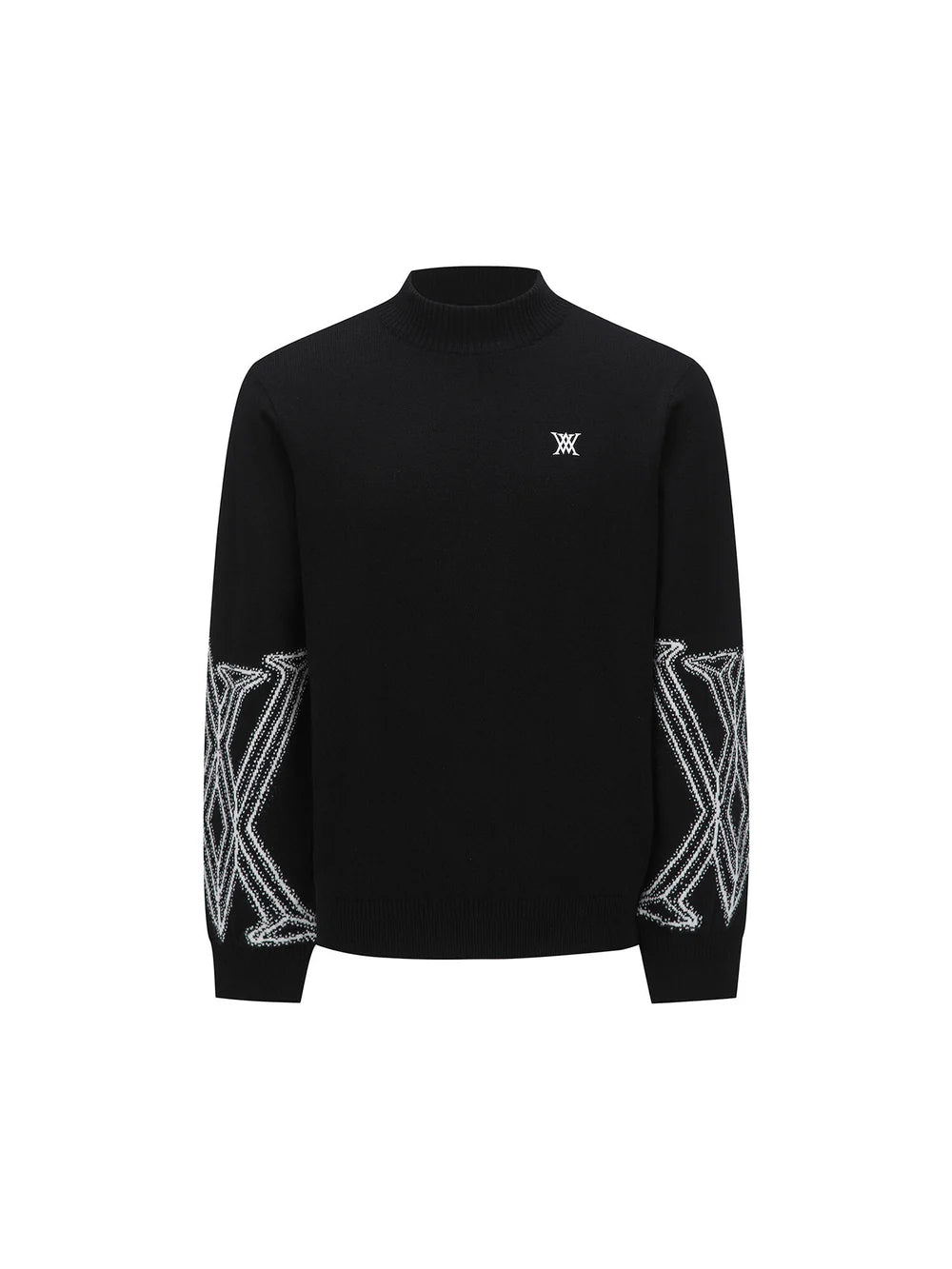 ANEWGOLF MEN WI FUZZY LOGO POINT SWEATER