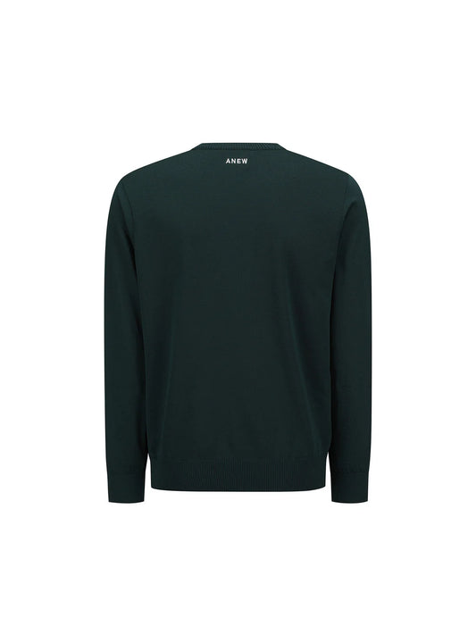 MEN LINE BLOCKED ROUND SWEATER