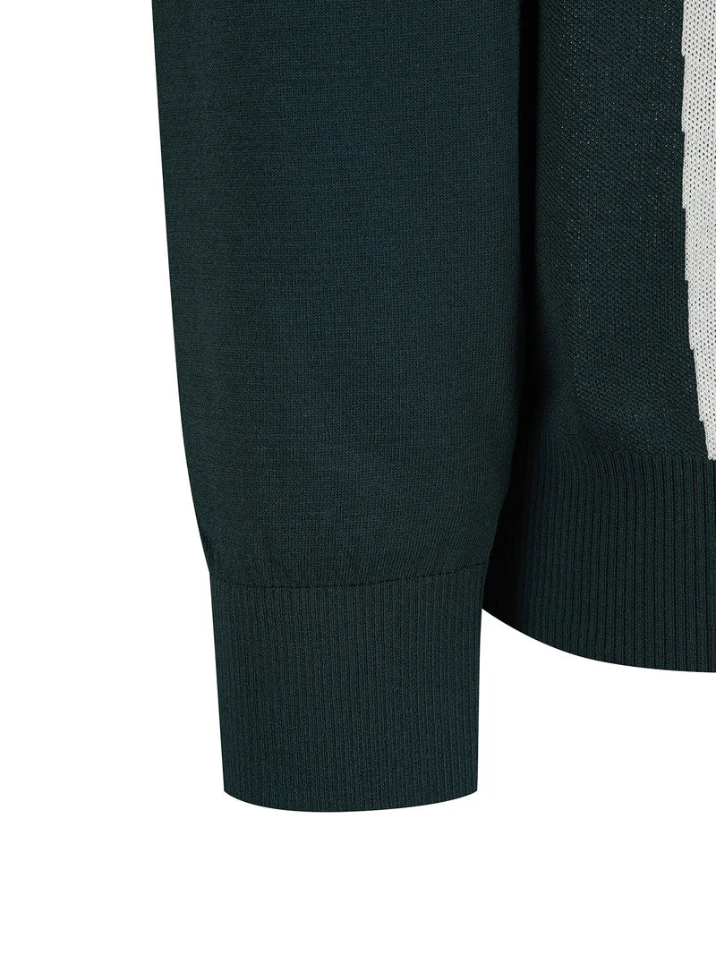 MEN LINE BLOCKED ROUND SWEATER