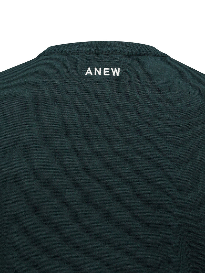 MEN LINE BLOCKED ROUND SWEATER