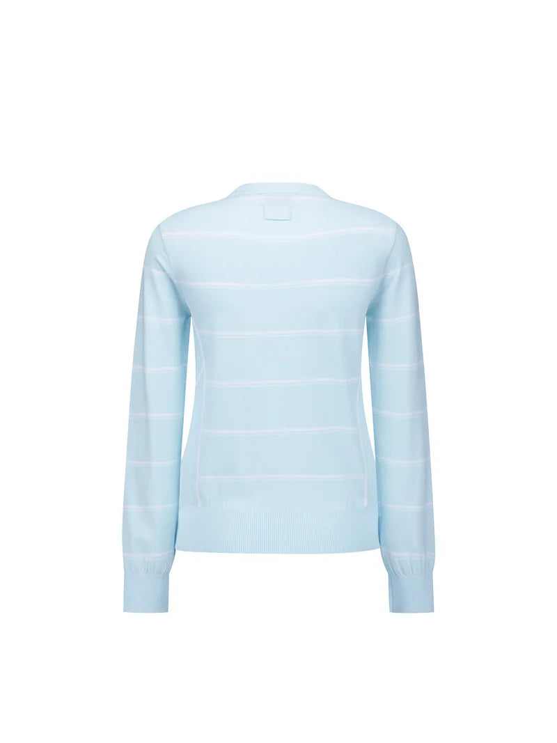 WOMEN STRIPE ROUND SWEATER
