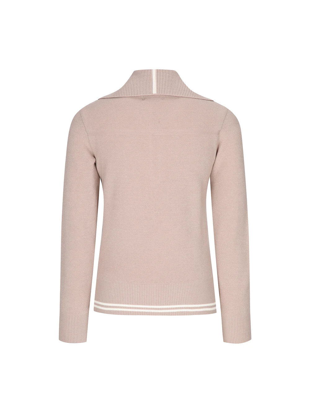WOMEN WIDE COLLAR HALF ZIP-UP PULLOVER