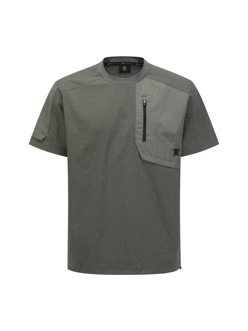 MEN SM WOOVEN ROUND SHORT T-SHIRT