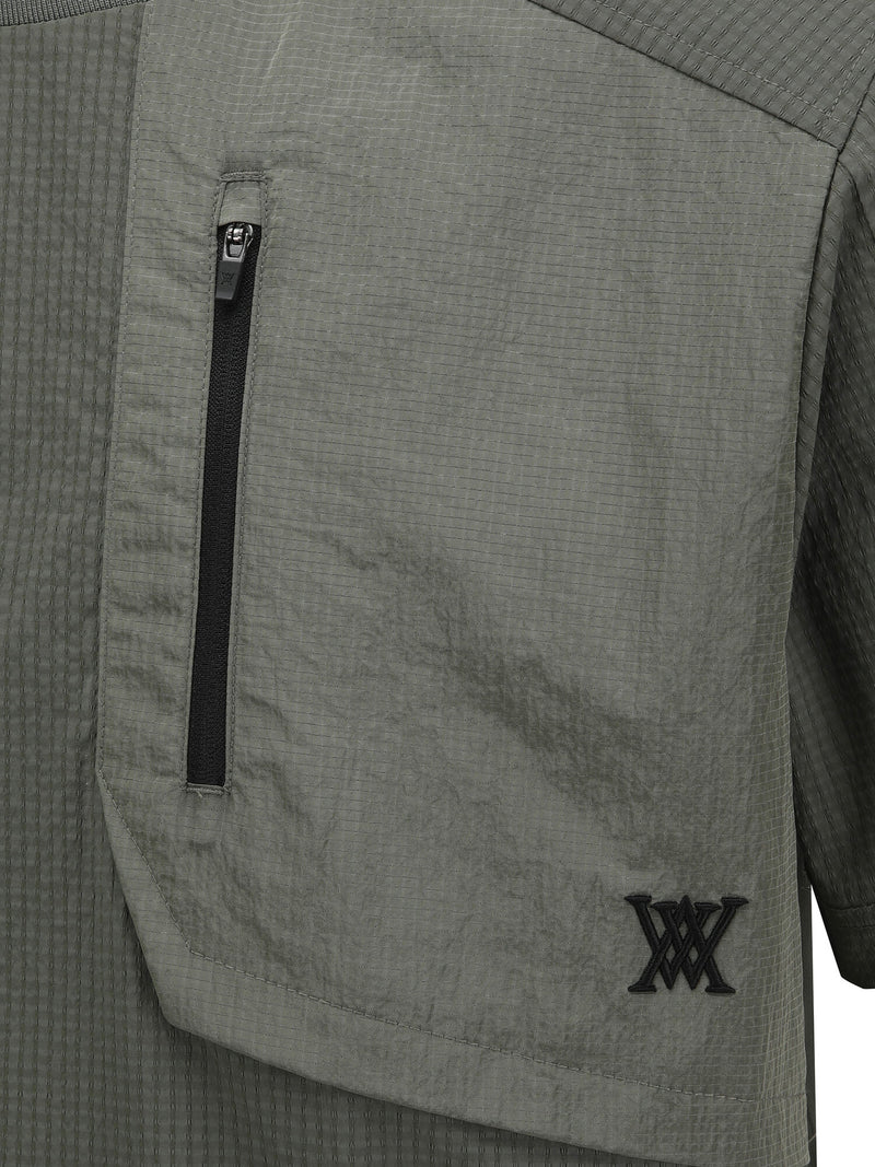 MEN SM WOOVEN ROUND SHORT T-SHIRT