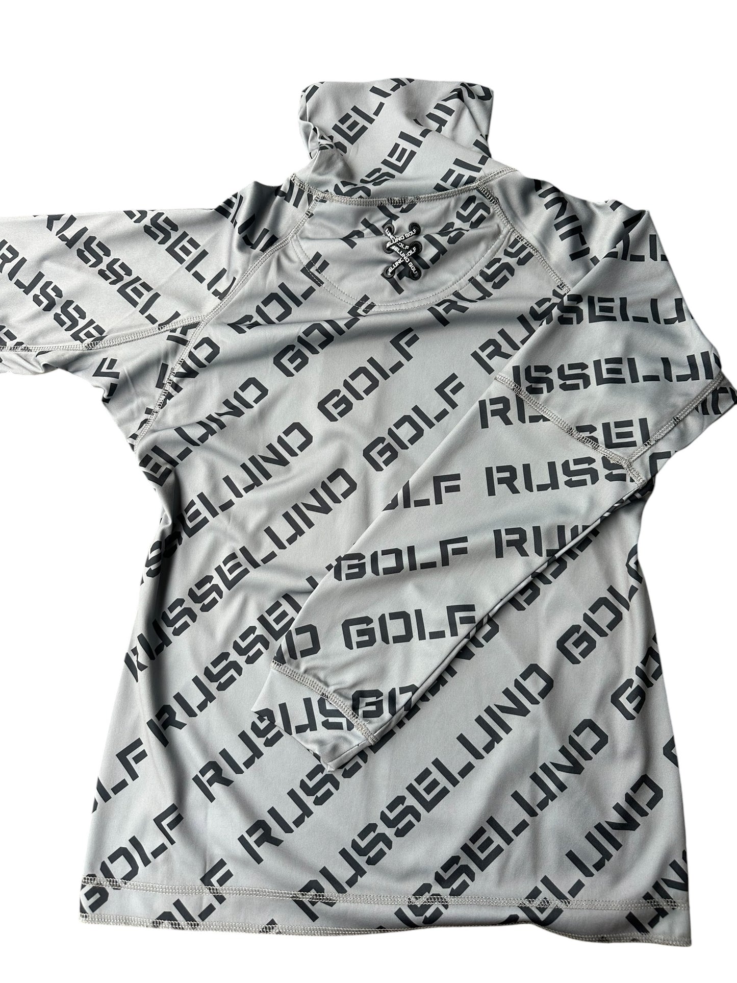 RUSSELUNO　ハイネックシャツロゴ柄　メンズ・レディースあり