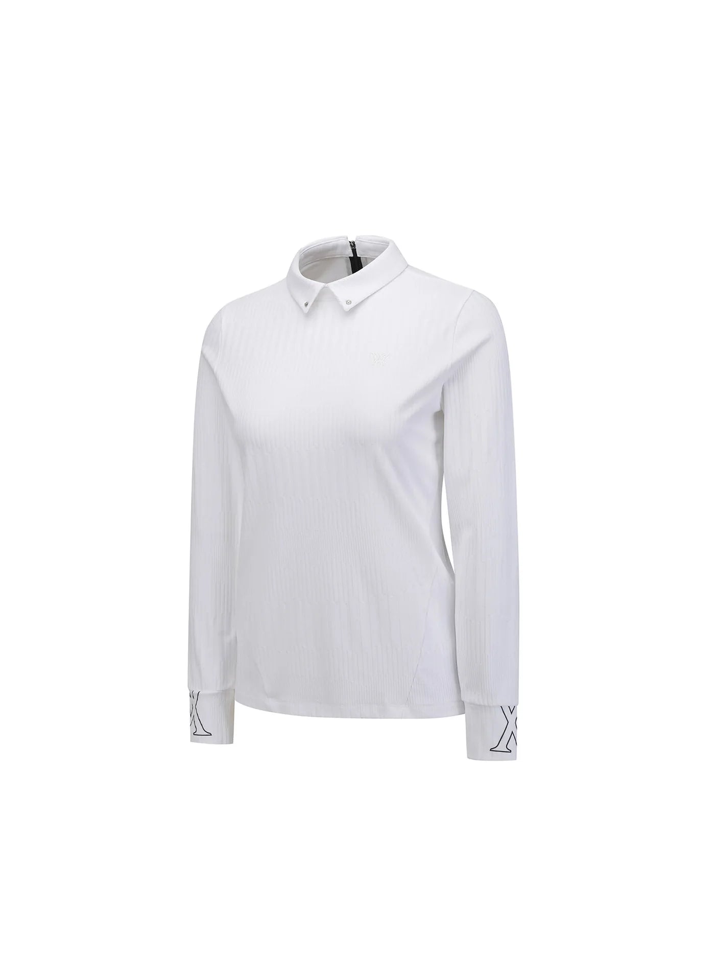 WOMEN SOLID BACK ZIP LONG T-SHIRT