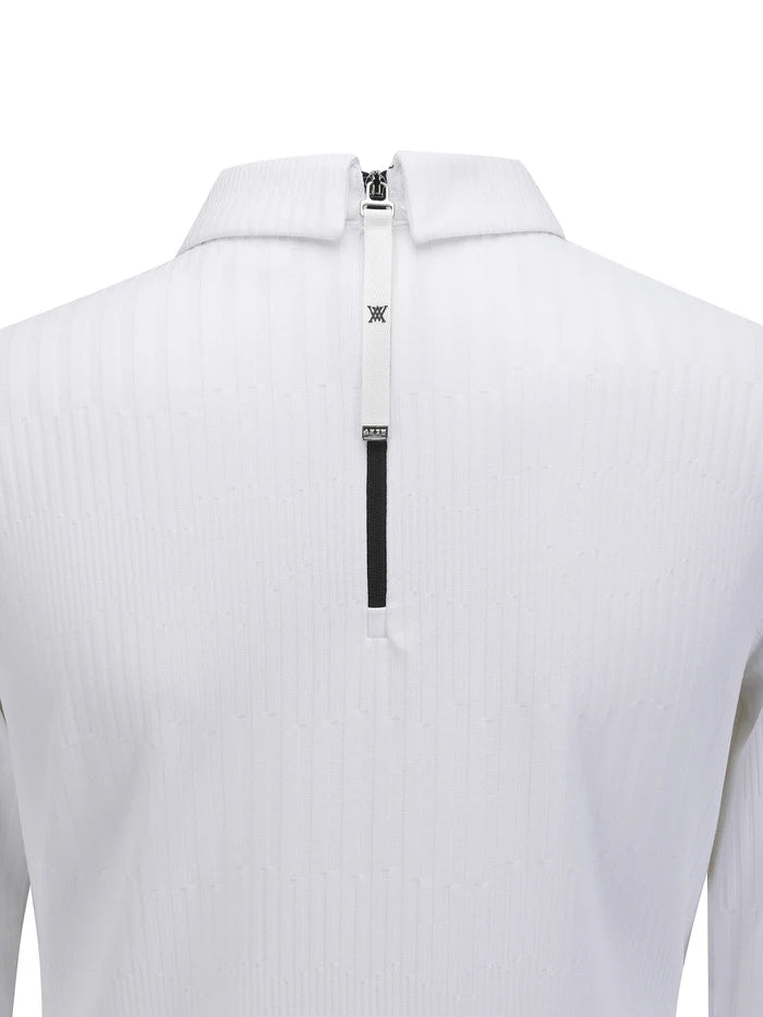 WOMEN SOLID BACK ZIP LONG T-SHIRT