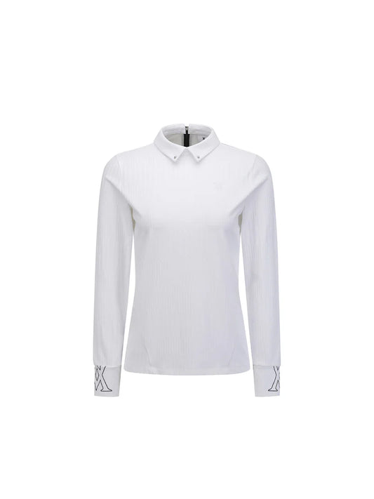 WOMEN SOLID BACK ZIP LONG T-SHIRT