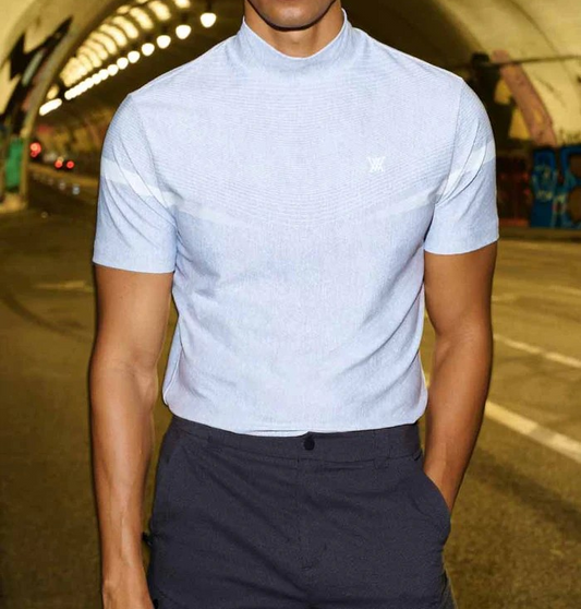 MEN MOCK NECK SHORT SLEEVE T-SHIRT
